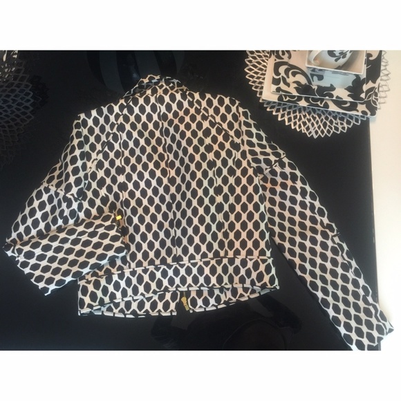 Diane Von Furstenberg Geo Print Biker Jacket - Picture 3 of 7